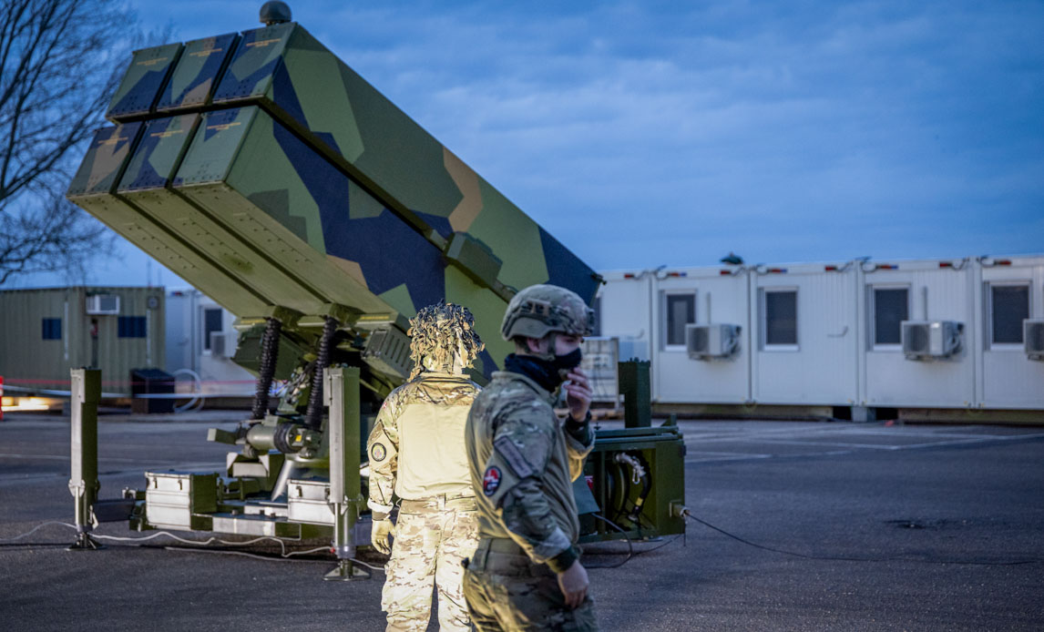 Nasams missilsystem i tusmørke