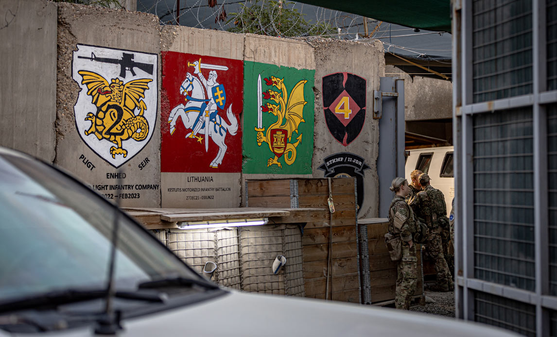 Force Protection-gården i Union III-lejren i Bagdad