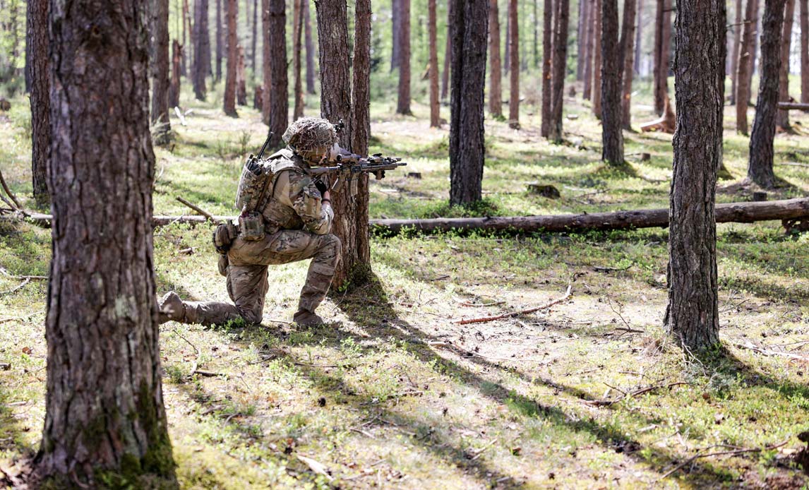 Soldat på øvelse i Grafenwöhr inden udsendelse til Letland