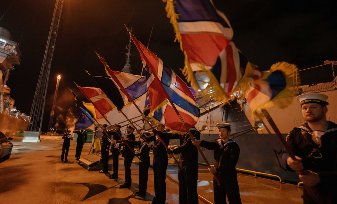 flagkommando på havn