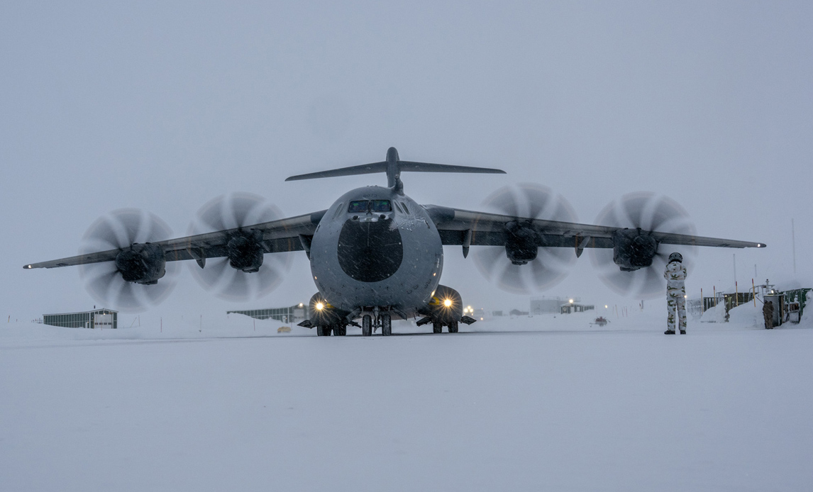 Det franske transportfly A400M er i sidste uge blevet certificeret til at operere på Grønland. Foto: Bernard Hennequin / CEAM-AWC