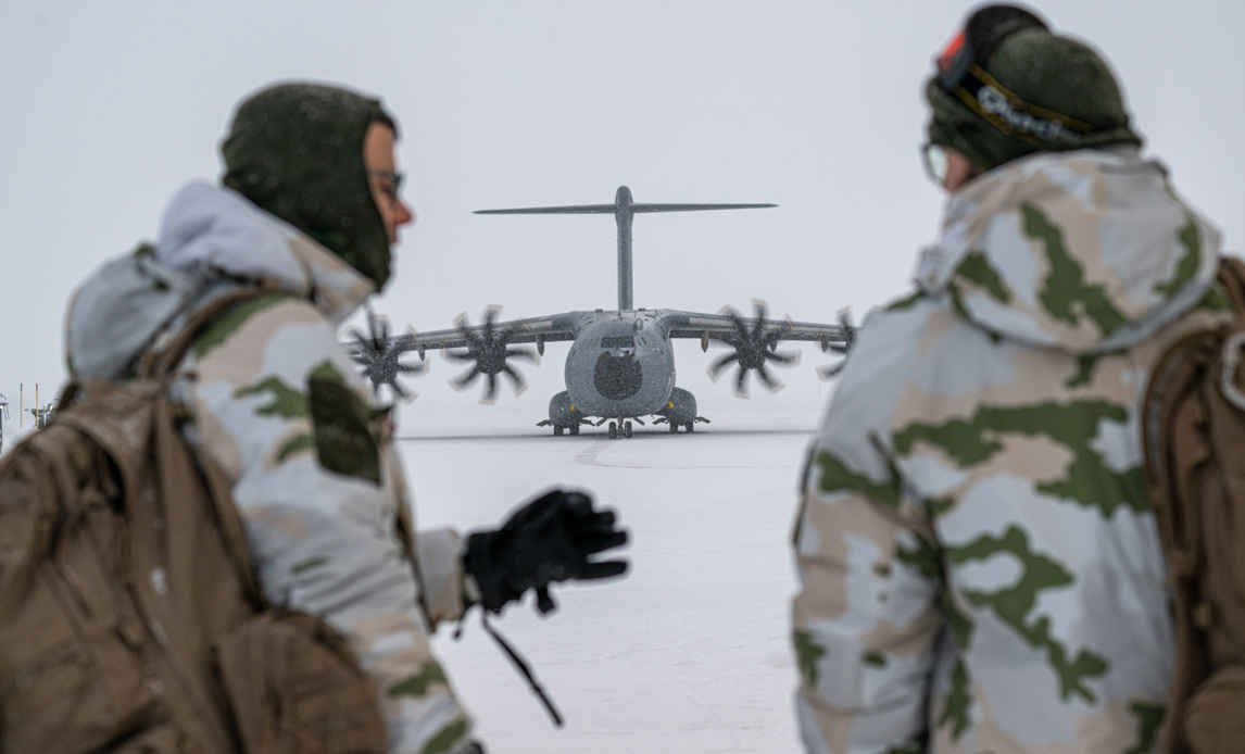 Det franske transportfly A400M er i sidste uge blevet certificeret til at operere på Grønland. Foto: Bernard Hennequin / CEAM-AWC