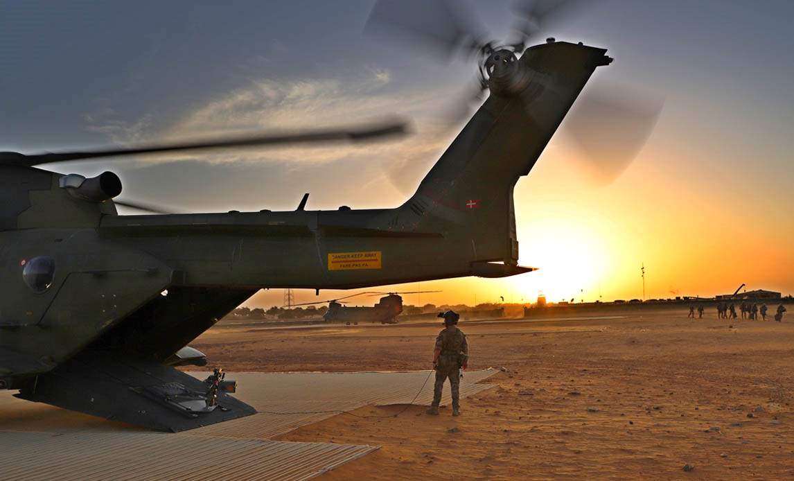 En af de danske helikoptere i Mali