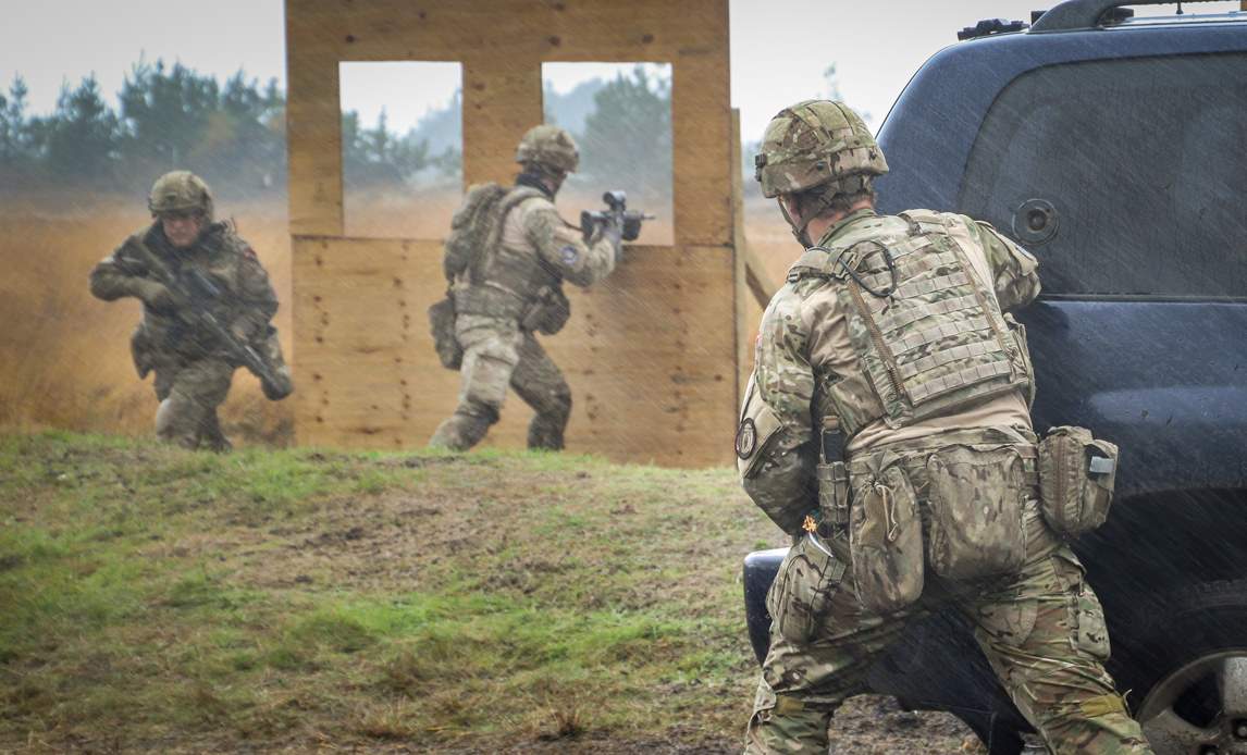 Soldaterne, der skal udsendes til Irak, er i gang med den afsluttende træning.