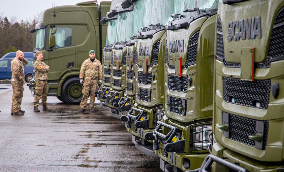 Forsvaret modtager nye Scania lastbiler i januar 2021, som blandt andet skal bruges hos Ingeniørregimentet i Skive.