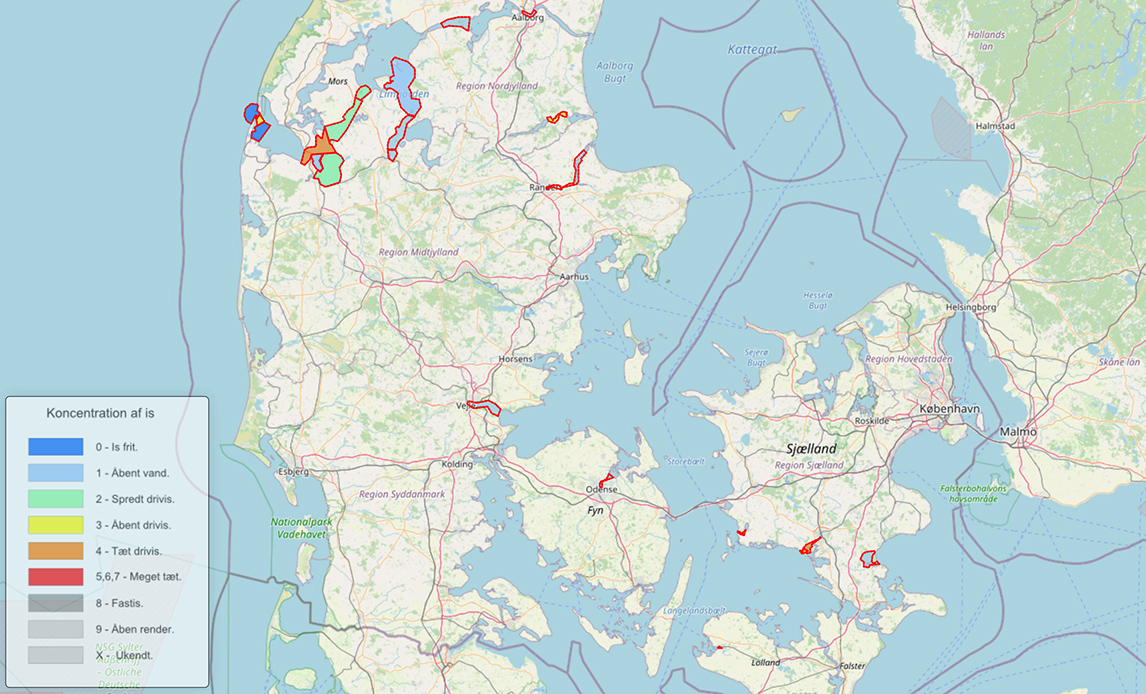 iskort over Danmark anno 2021