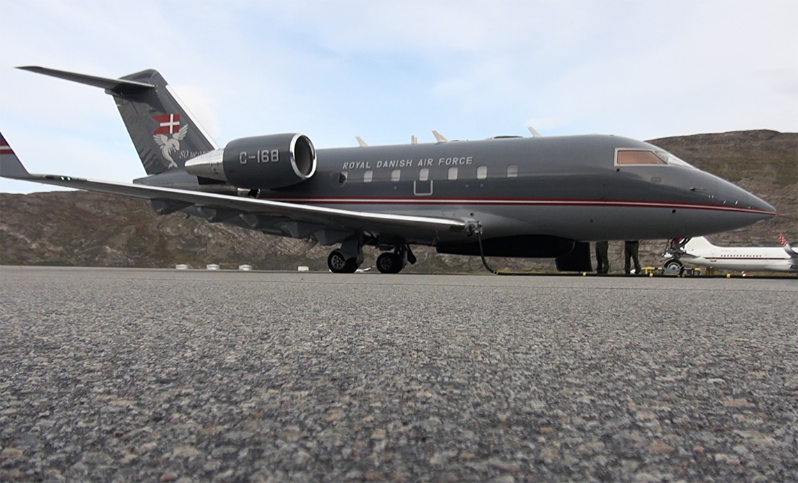 Challengerfly på jorden i Grønland