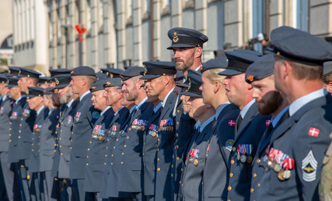 En del af Flyvevåbnets bidrag til paraden på Thorvaldsens Plads på flagdagen for Danmarks udsendte 2018.