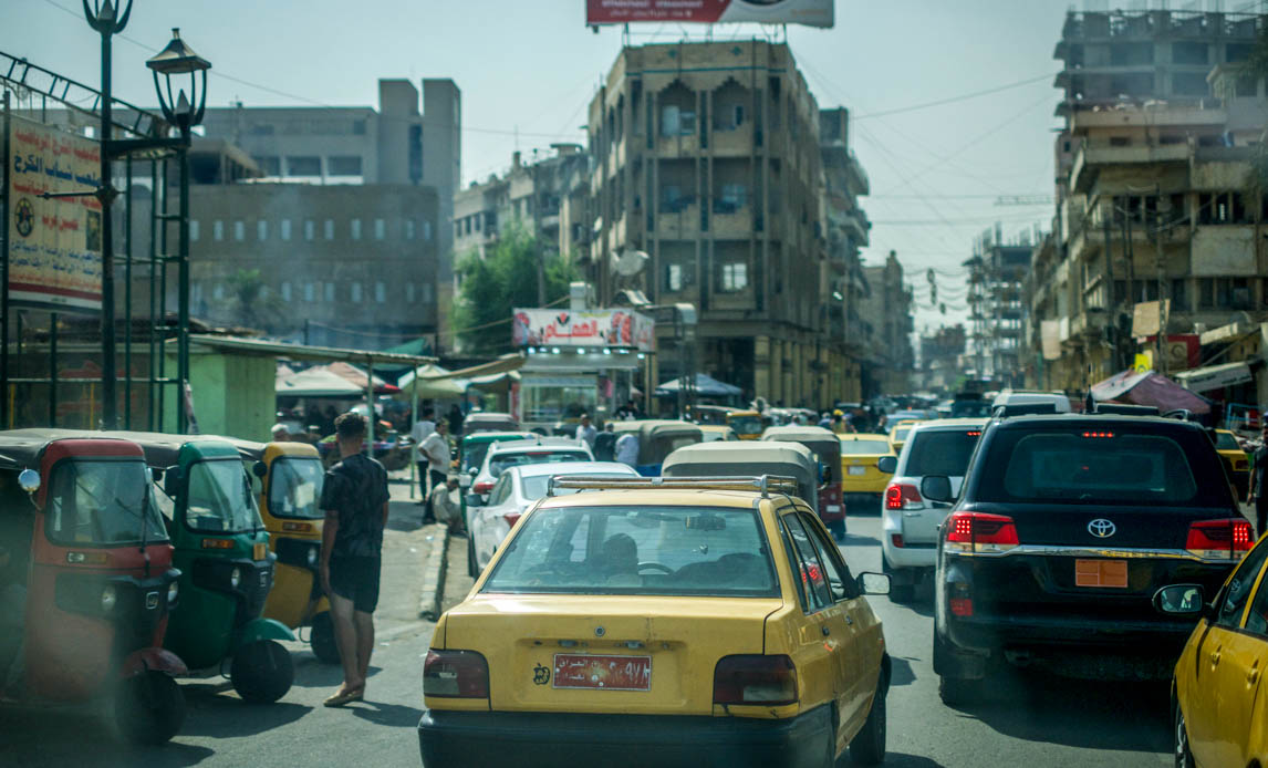 Travlhed i Bagdads gader er noget, soldaterne i sikrings- og eskortekompagniet skal forholde sig til